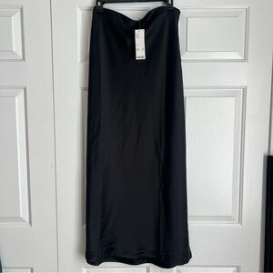 NEW Urban Outfitters Black Silk Full Length Skirt Size Large